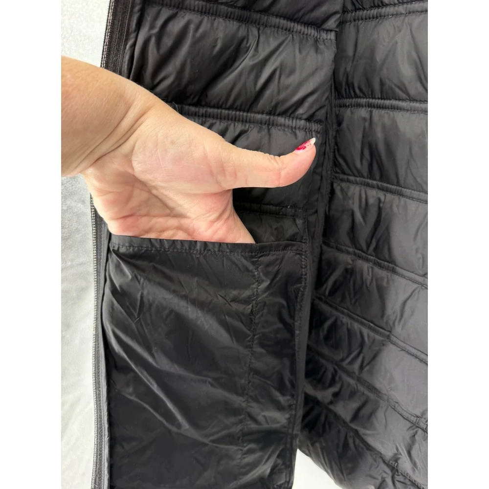 Michael Kors Puffer Jacket Women Medium Black Packable Down Quilted Zip